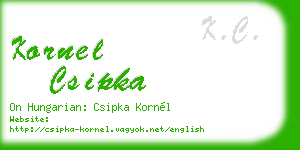kornel csipka business card