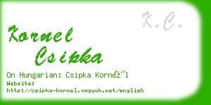 kornel csipka business card